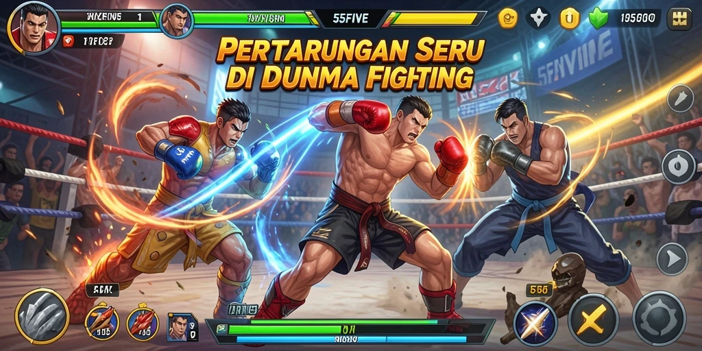 Gameplay mendebarkan dalam pertarungan 55FIVE.