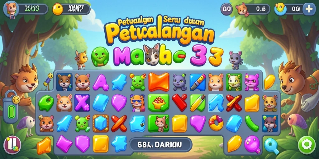Tampilan gameplay menawan dari ADAM77 dengan elemen Match-3.