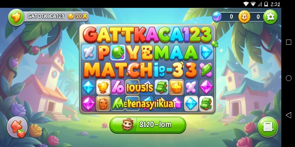Gameplay seru GATOTKACA123 dengan kombinasi warna-warni.