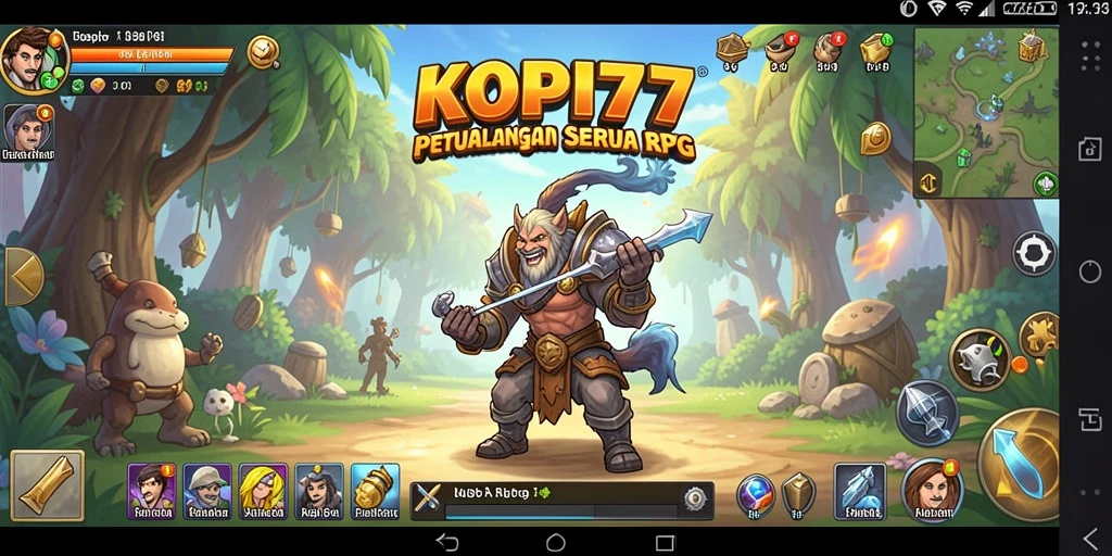 Screenshot dari gameplay KOPI77 yang menampilkan aksi tempur RPG.
